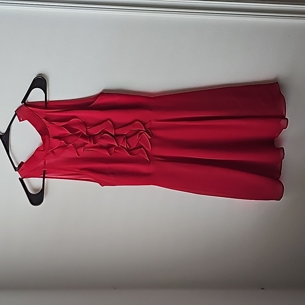 BCBGeneration Red Sleeveless Ruffle Dress, Women's Size 0